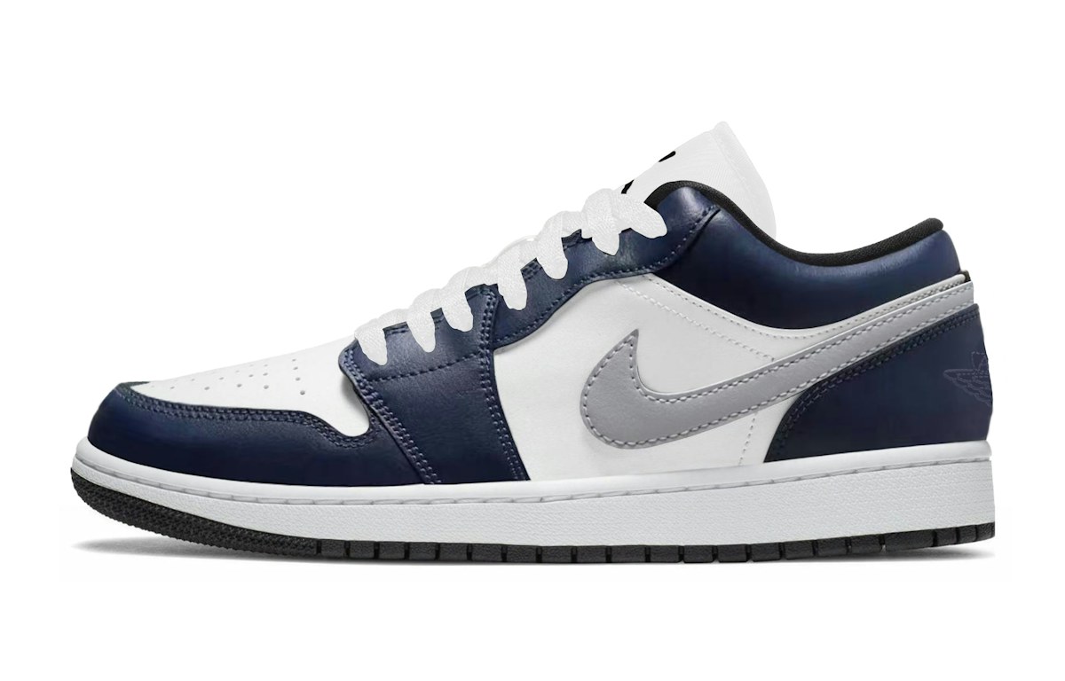 Custom Air Jordan 1 Low "Midnight Navy" White/Blue Couple Sneakers DC0774-101 (Team162 - Blue)