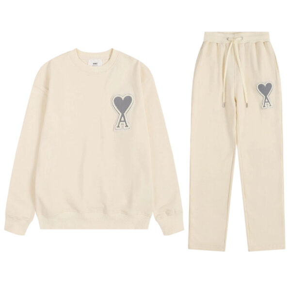 AMI PAPIS Classic Big A Chapter Cloth Love Hoodie Apricot Set OKLU20261869