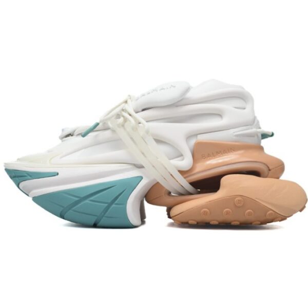 BALMAIN Multikolor Buty sportowe White Green Orange OKLU2026647