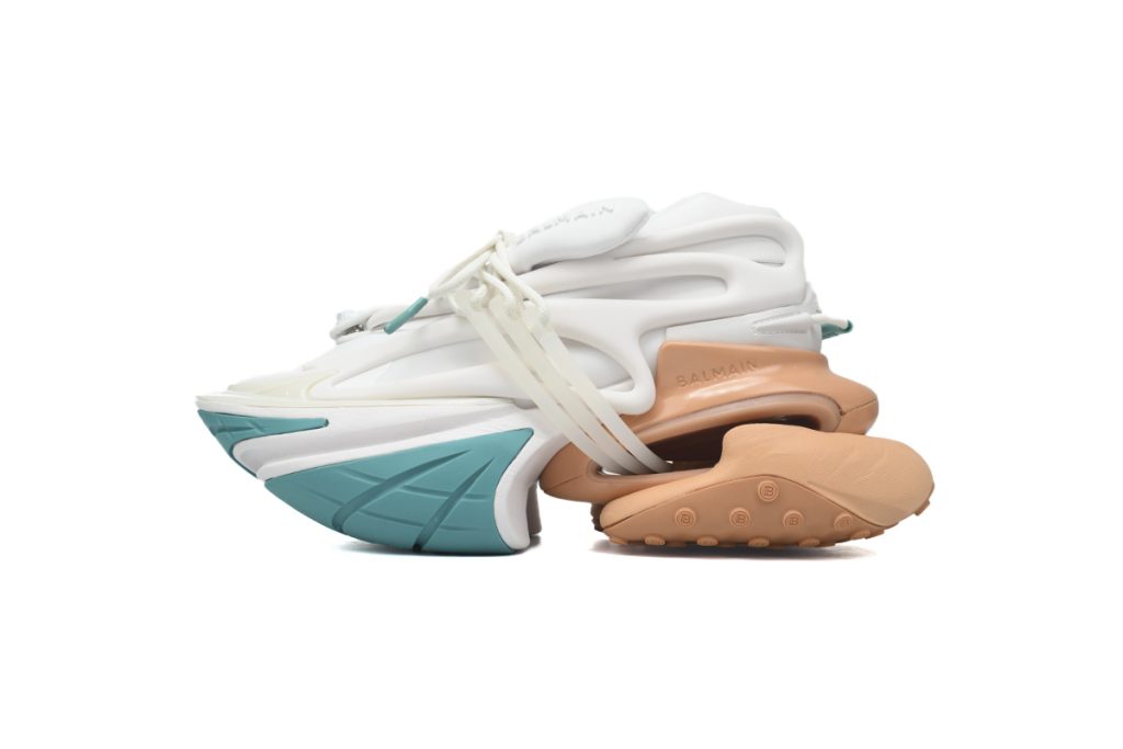 BALMAIN Multikolor Buty sportowe White Green Orange OKLU2026647