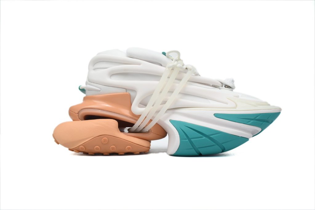 BALMAIN Multikolor Buty sportowe White Green Orange OKLU2026647