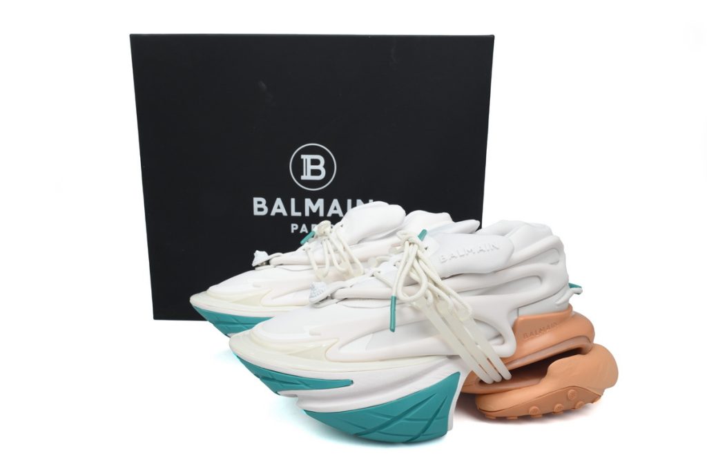 BALMAIN Multikolor Buty sportowe White Green Orange OKLU2026647