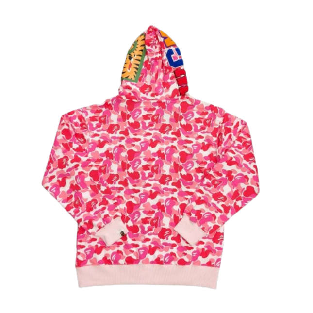 BAPE ABC Camo Shark Full Zip Hoodie Pink OG051304
