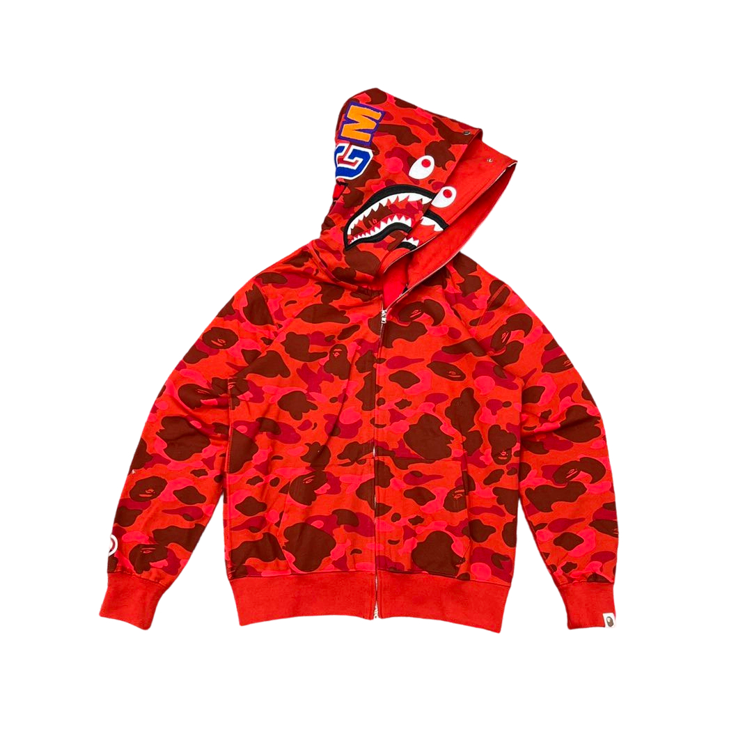Bape Classic Double Hoodie Full Zip Hoodie Red OG0829505