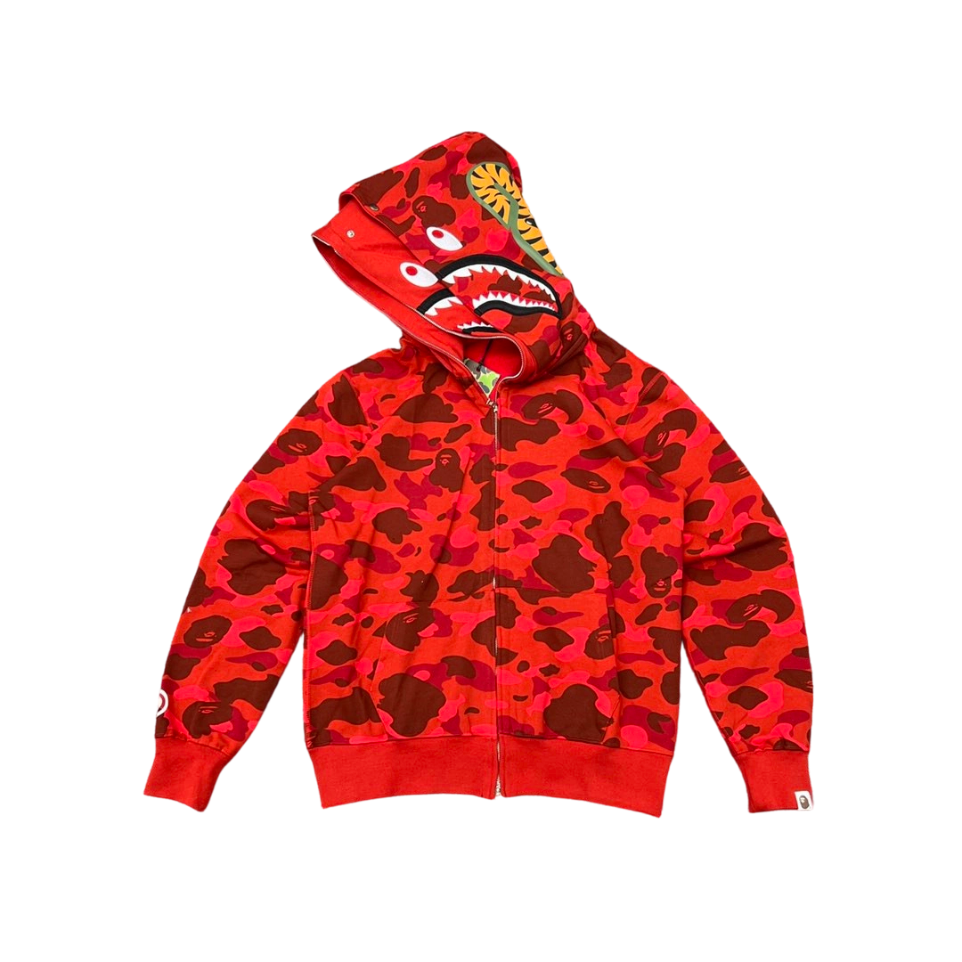 Bape Classic Double Hoodie Full Zip Hoodie Red OG0829505
