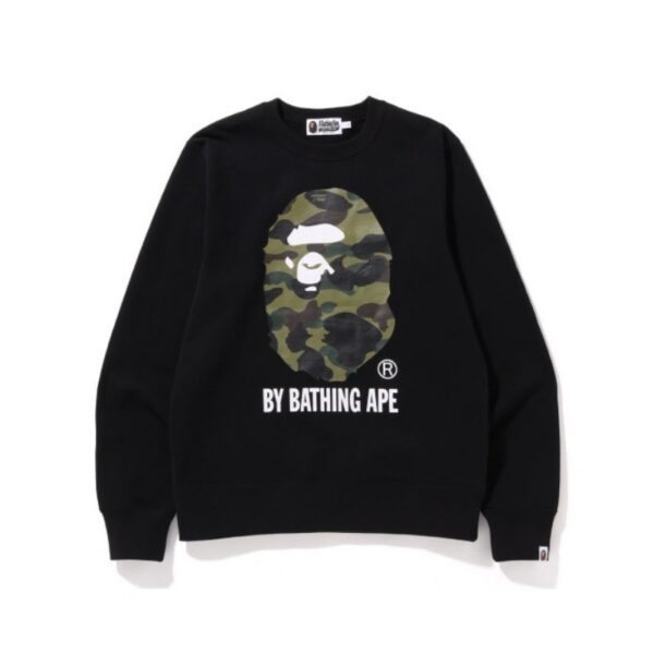 BAPE FW22 camouflage round neck long sleeved sweatshirt Black OKZY2026756