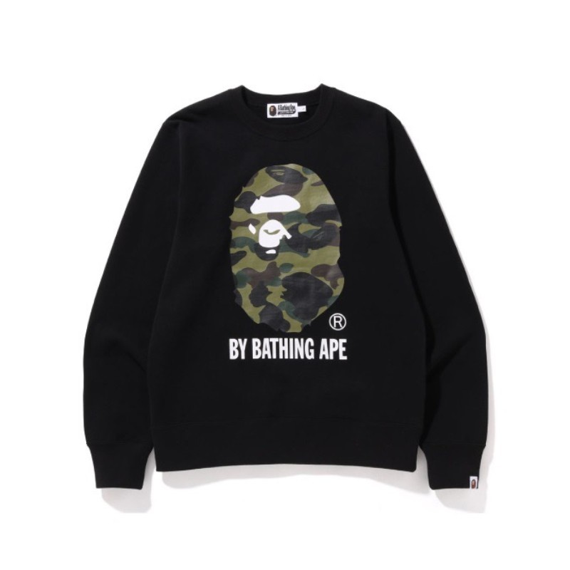 BAPE FW22 camouflage round neck long sleeved sweatshirt Black OKZY2026756