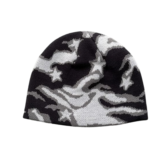 Broken Planet Camouflage Knitted Hat Camouflage Black Grey OKLU20262142