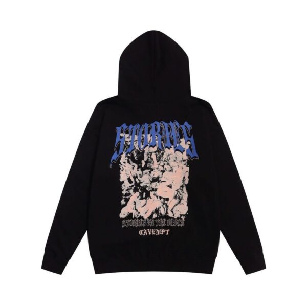Cav Empt Black Zip Up Gothic Text Hoodie OKZY20261318