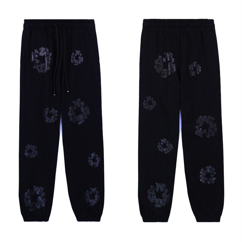 Denim Tears Cashmere Swarovski Cotton Wreath Zip Hoodie & Sweatpant Set Pure Black OKLU20261413