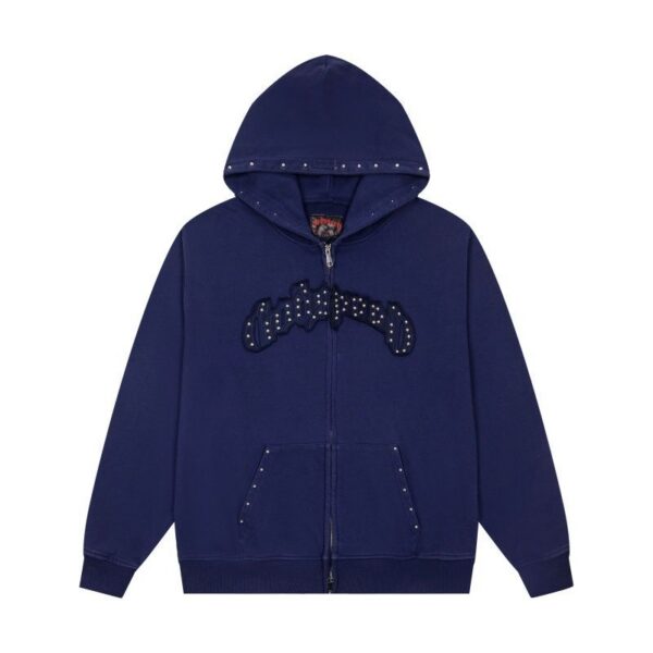 Godspeed Navy Rivet Bat Zip Up Hoodie OKZY20261263