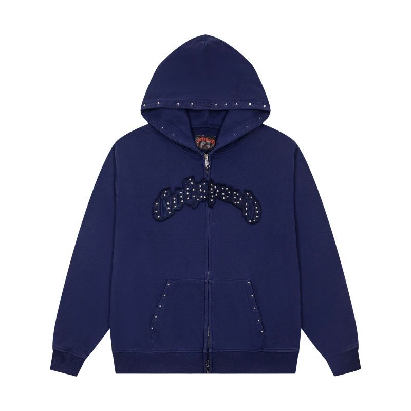 Godspeed Navy Rivet Bat Zip Up Hoodie OKZY20261263
