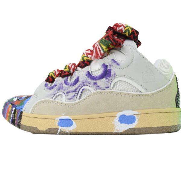 Lanvin Curb Sneaker White Graffiti KLU2026105