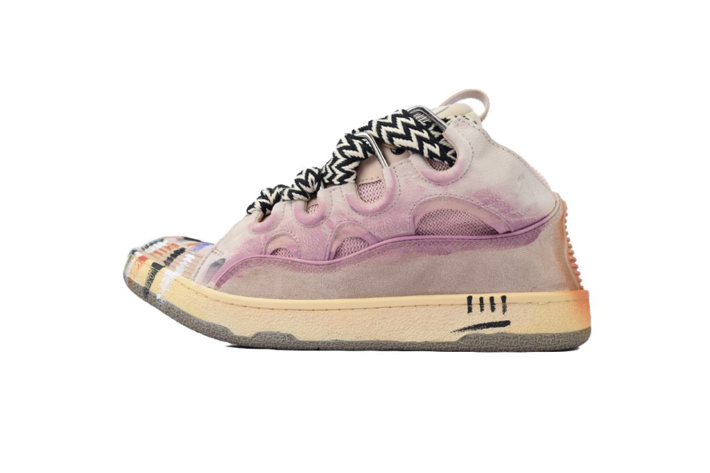 Gallery Dept. x Lanvin Curb Light Sneakers ‘Paint Drip – Pale Pink’ KLU202677