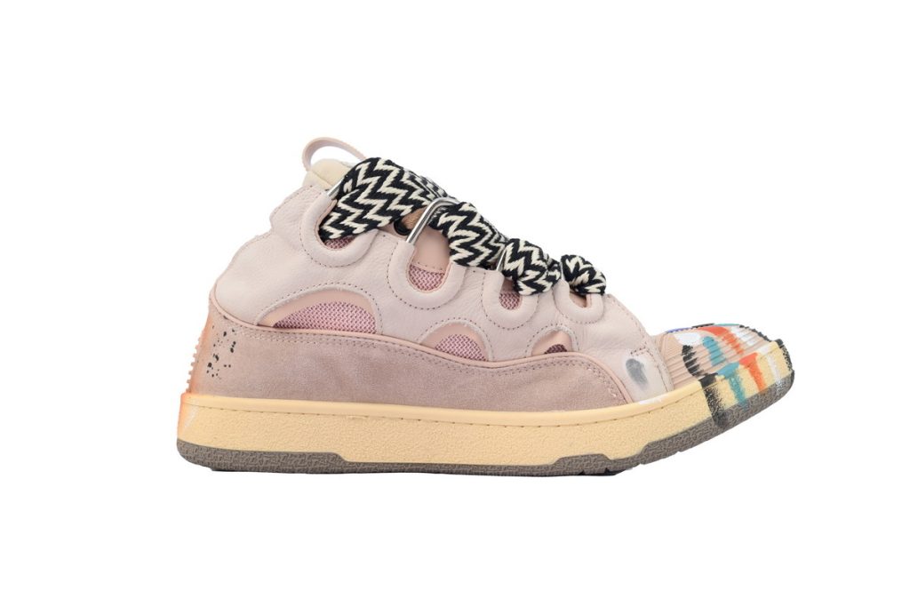 Gallery Dept. x Lanvin Curb Light Sneakers ‘Paint Drip – Pale Pink’ KLU202677