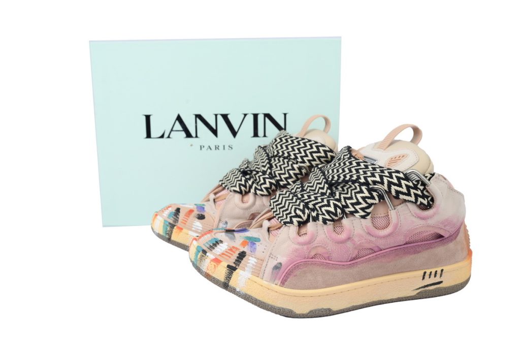 Gallery Dept. x Lanvin Curb Light Sneakers ‘Paint Drip – Pale Pink’ KLU202677