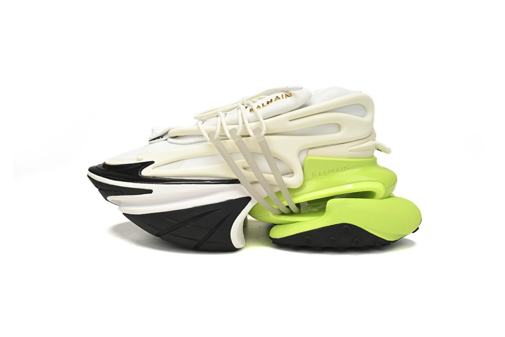 BALMAIN Multikolor Buty sportowe Black, white, and green OG0427158