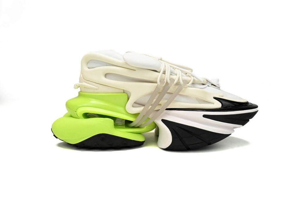 BALMAIN Multikolor Buty sportowe Black, white, and green OG0427158