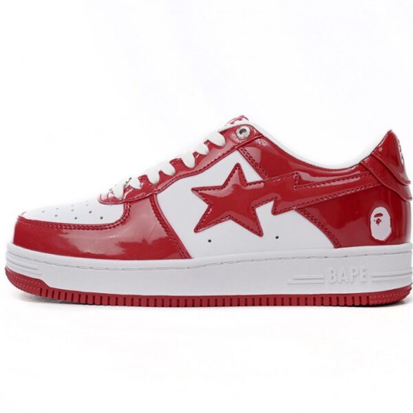 A Bathing Ape Bape Sta Low Red And White Mirror Surface OG0428191