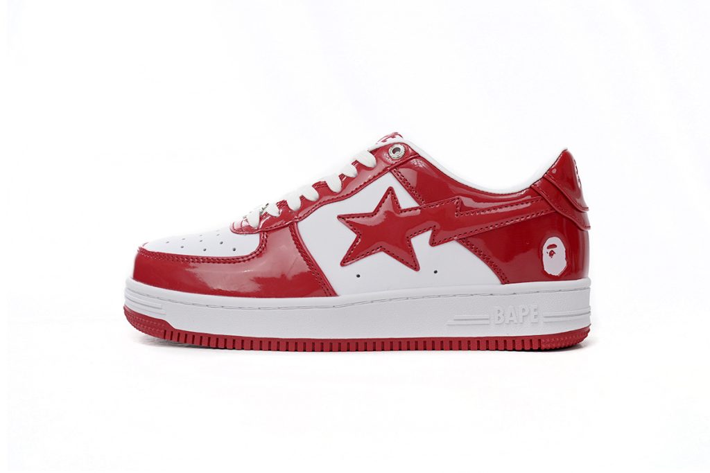 A Bathing Ape Bape Sta Low Red And White Mirror Surface OG0428191