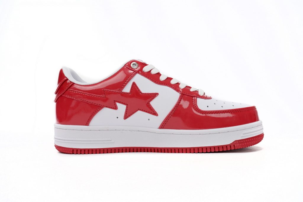 A Bathing Ape Bape Sta Low Red And White Mirror Surface OG0428191
