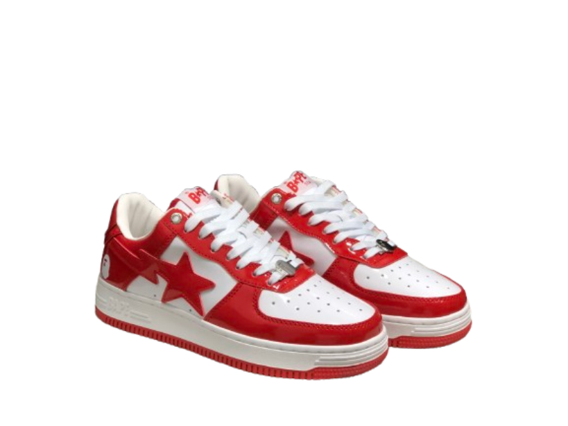 A Bathing Ape Bape Sta Low Red And White Mirror Surface OG0428191