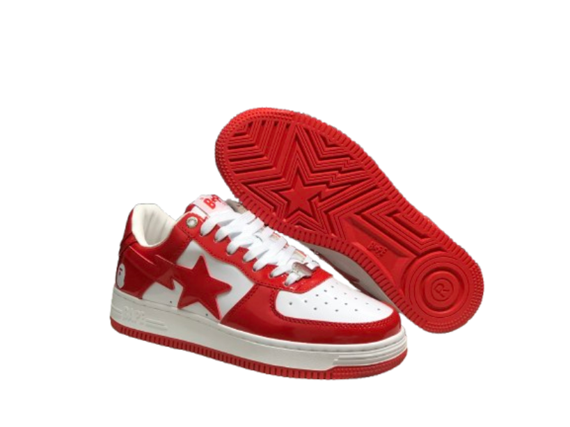A Bathing Ape Bape Sta Low Red And White Mirror Surface OG0428191