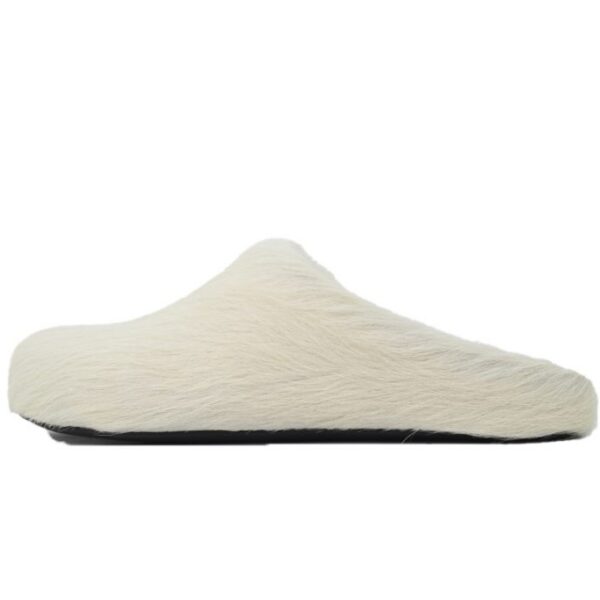 Marni Long-Hair Calfskin Fussbett Sabot White OG0429220
