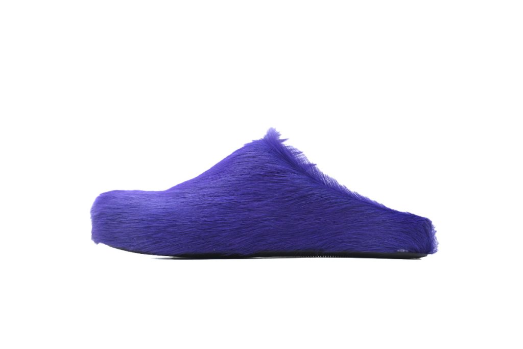 Marni Long-Hair Calfskin Fussbett Sabot Purple OG0429221