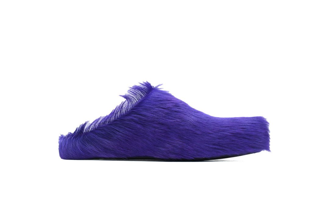 Marni Long-Hair Calfskin Fussbett Sabot Purple OG0429221