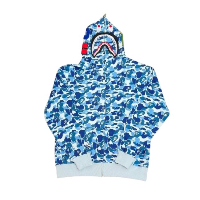 BAPE ABC Camo Shark Zip Hoodie Blue OG051305