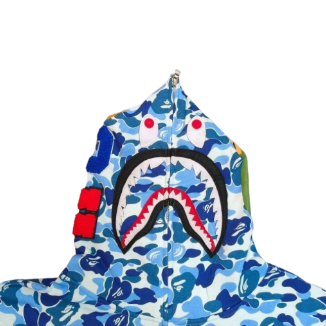 BAPE ABC Camo Shark Zip Hoodie Blue OG051305