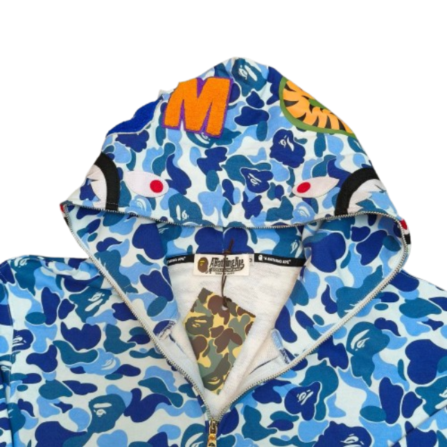 BAPE ABC Camo Shark Zip Hoodie Blue OG051305