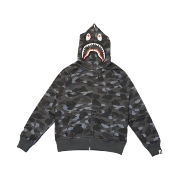 BAPE Color Camo Shark Zip Hoodie Black OG051306