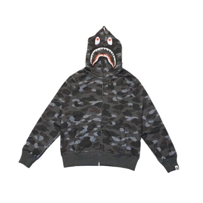 BAPE Color Camo Shark Zip Hoodie Black OG051306