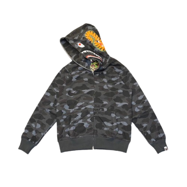 BAPE Color Camo Shark Zip Hoodie Black OG051306