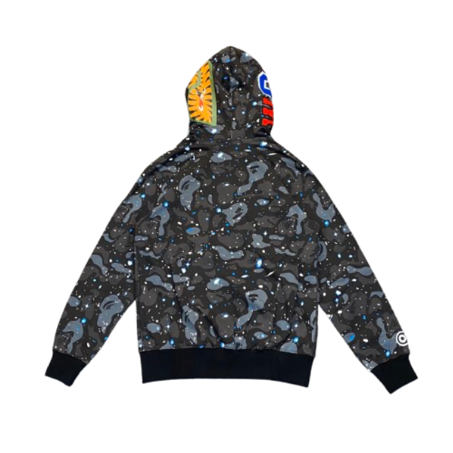 BAPE Space Camo Shark WGM Full-Zip Hoodie Black OG051309