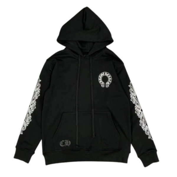 Chrome Hearts Horse Shoe Floral Hoodie Black OG051312