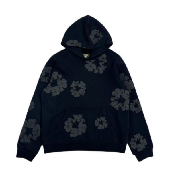 Denim Tears Cotton Wreath Hoodie Black Monochrome OG051313