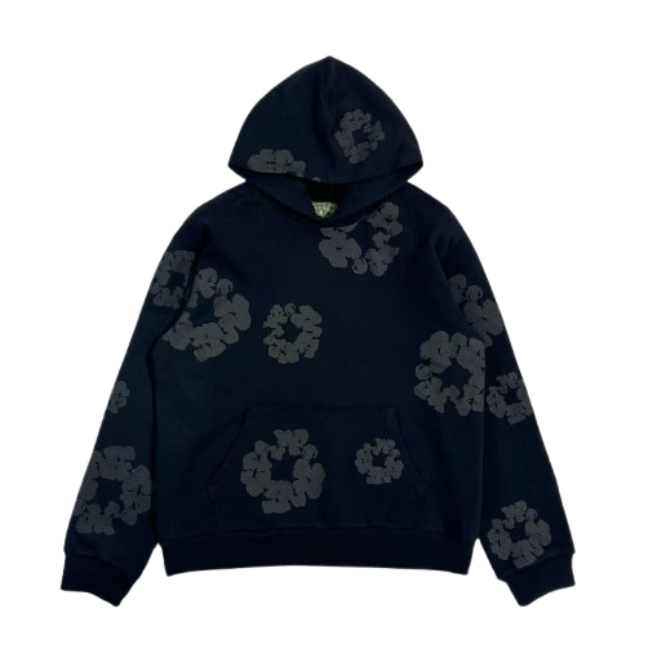 Denim Tears Cotton Wreath Hoodie Black Monochrome OG051313