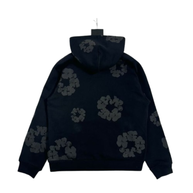 Denim Tears Cotton Wreath Hoodie Black Monochrome OG051313