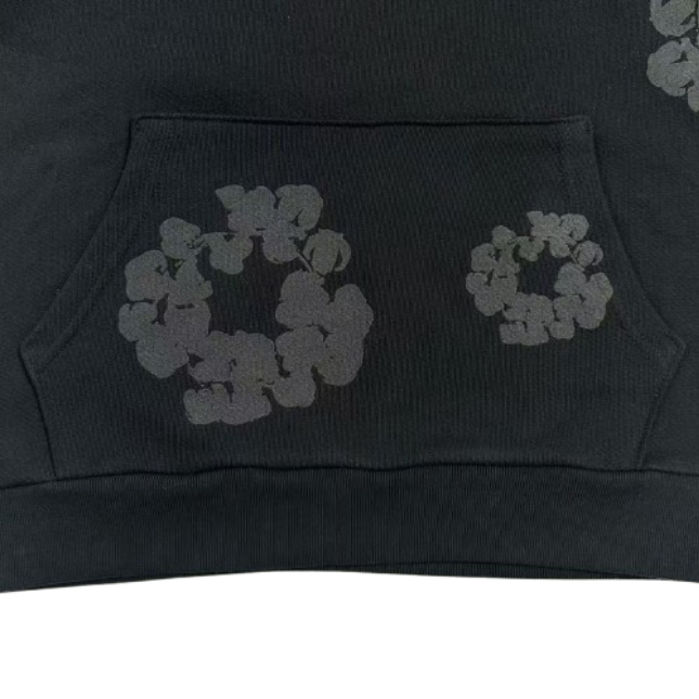Denim Tears Cotton Wreath Hoodie Black Monochrome OG051313