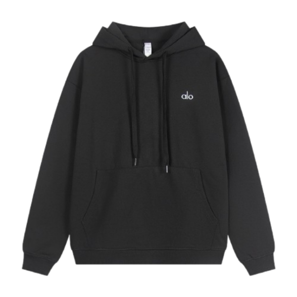 Alo Yoga Accolade Full Zip Hoodie Black Grey OG051323