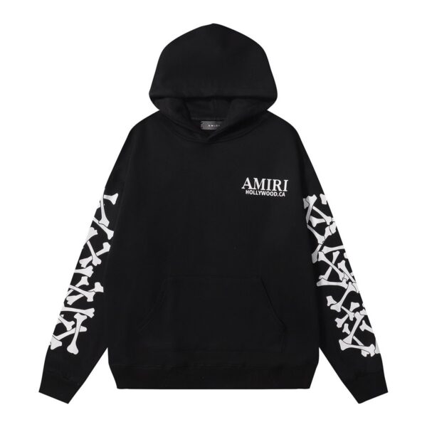 Amiri Men’s Bones Stacked Hoodie Black OG051325