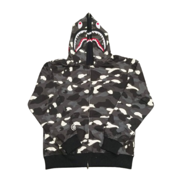 BAPE Luminous Camouflage Double Hooded Hoodie Black OG051559