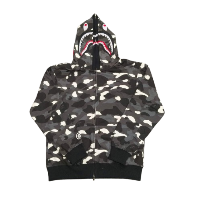 BAPE Luminous Camouflage Double Hooded Hoodie Black OG051559