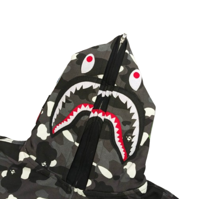BAPE Luminous Camouflage Double Hooded Hoodie Black OG051559