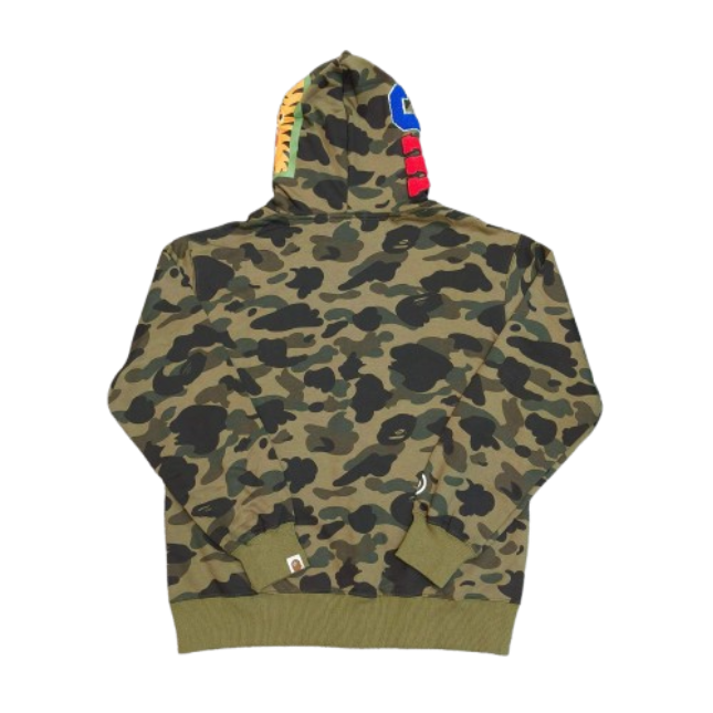 BAPE 1st Camo Shark Full Zip Hoodie Green OG051562