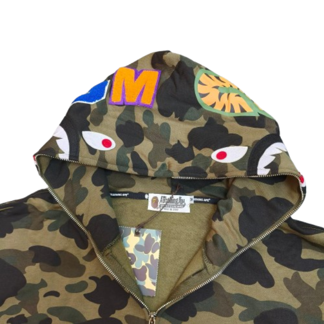 BAPE 1st Camo Shark Full Zip Hoodie Green OG051562
