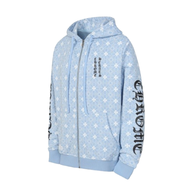 CHROME HEARTS Hoodie White&black&blue OG051571